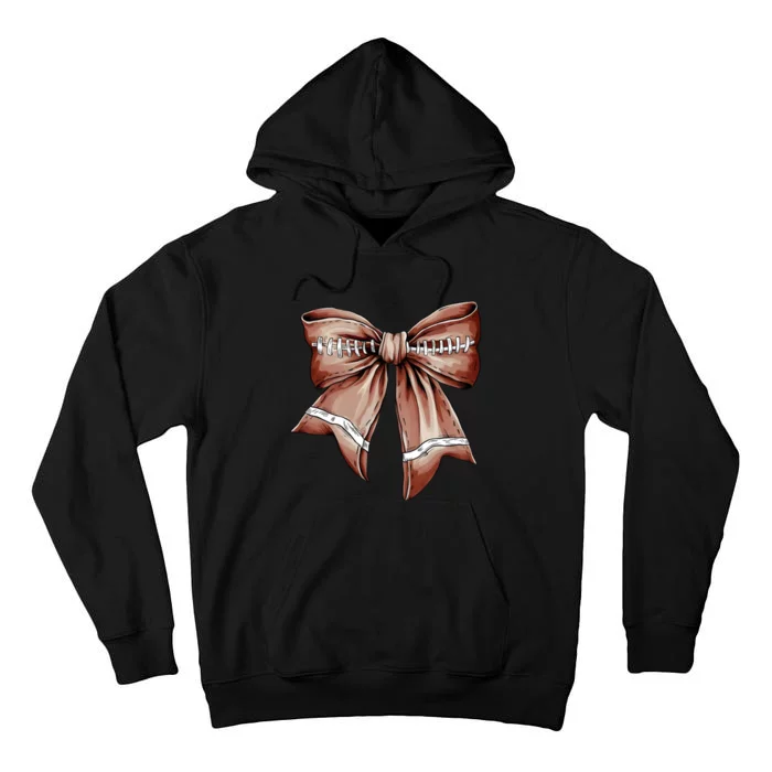 Fall Coquette Bow Football Tall Hoodie