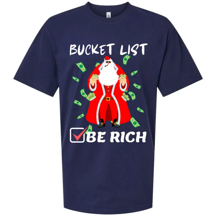 Funny Christmas Bucket List Be Rich Dream Millionaire Humor Funny Gift Sueded Cloud Jersey T-Shirt