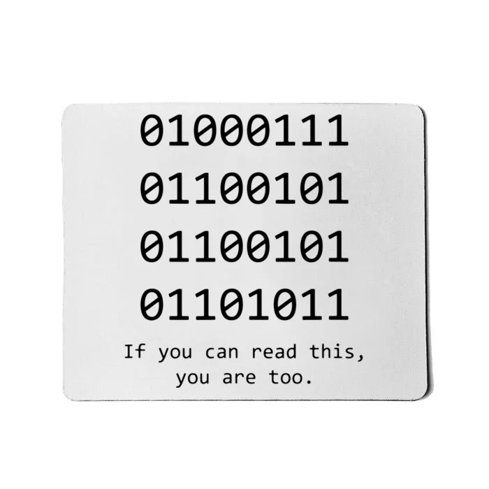 Funny Computer Binary Code Programmer Developer Geek Gift Mousepad