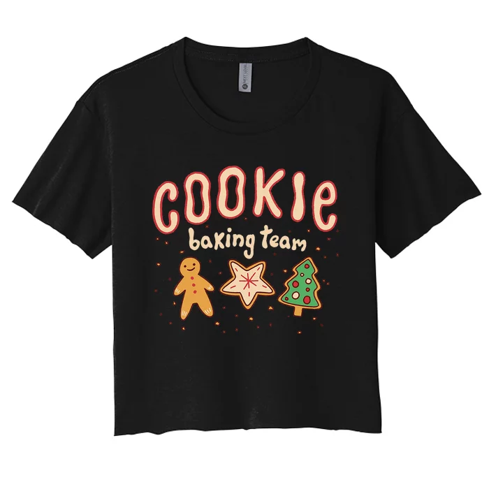 Festive Cookie Baking Crew Pajama Set Women's Crop Top Tee