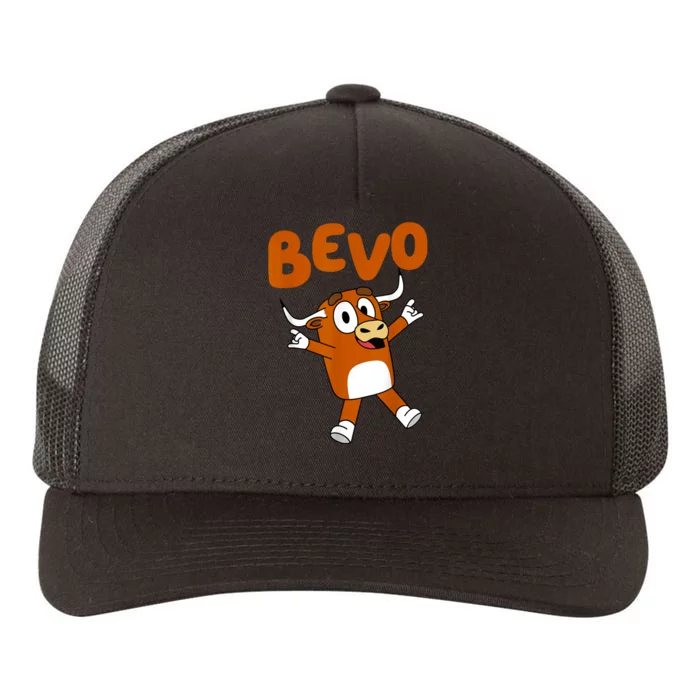 Funny Cartoon Bevo Longhorn Bull Yupoong Adult 5-Panel Trucker Hat