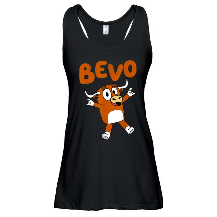 Funny Cartoon Bevo Longhorn Bull Ladies Essential Flowy Tank