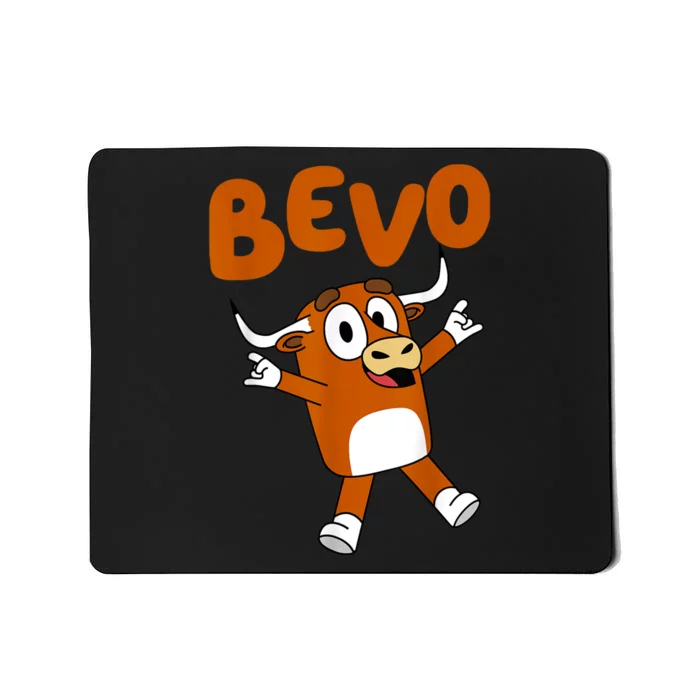 Funny Cartoon Bevo Longhorn Bull Mousepad