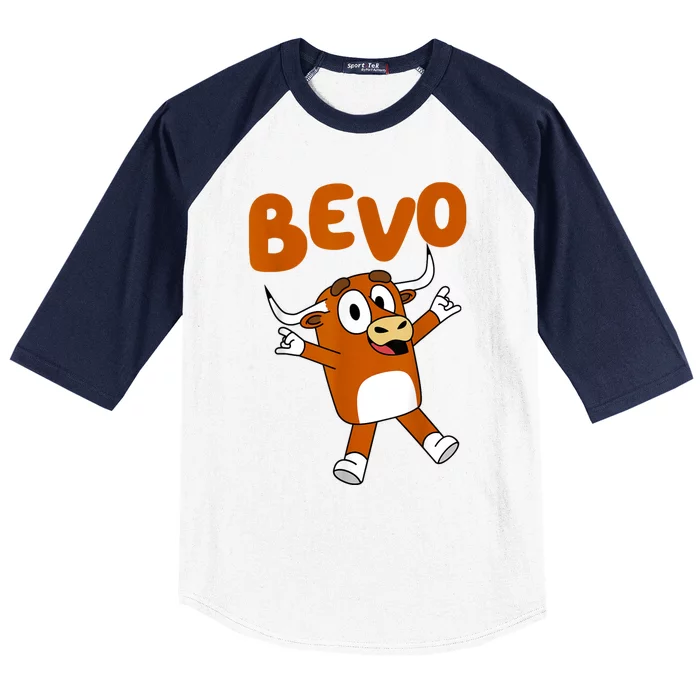 Funny Cartoon Bevo Longhorn Bull Baseball Sleeve Shirt