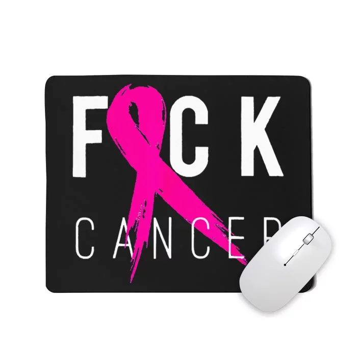 Fuck Cancer Breast Cancer Awareness Gift Retro Distressed Mousepad