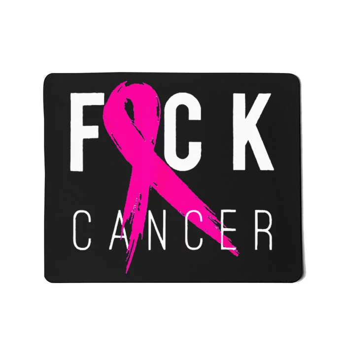 Fuck Cancer Breast Cancer Awareness Gift Retro Distressed Mousepad