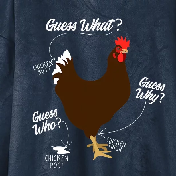 Funny Chicken Butt Guess Why Farm Farming Hens Roaster Hooded Wearable Blanket