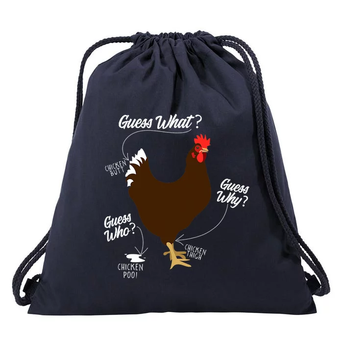 Funny Chicken Butt Guess Why Farm Farming Hens Roaster Drawstring Bag