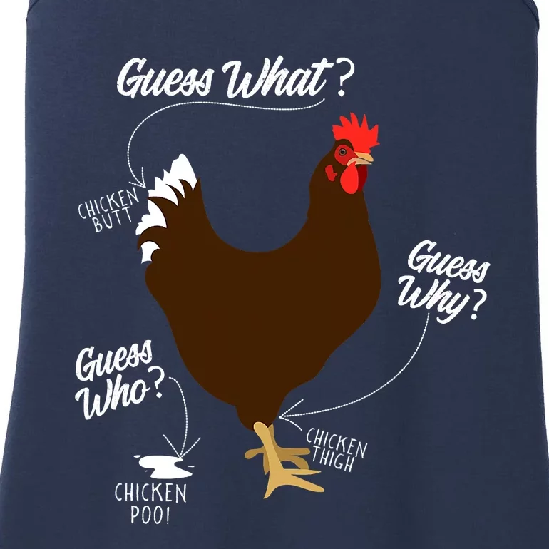 Funny Chicken Butt Guess Why Farm Farming Hens Roaster Ladies Essential Tank