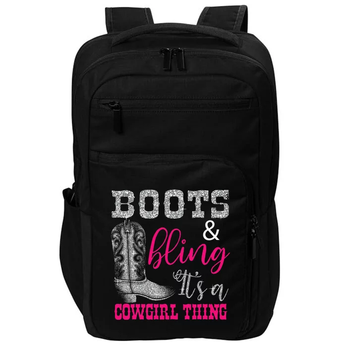 Funny Cowgirl Boots Bling Women Gift Country Life Impact Tech Backpack