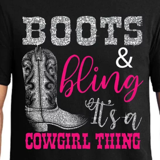 Funny Cowgirl Boots Bling Women Gift Country Life Pajama Set