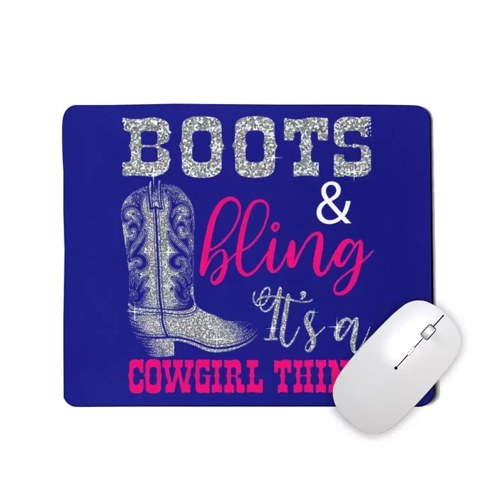 Funny Cowgirl Boots Bling Women Gift Country Life Mousepad