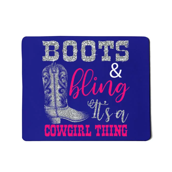 Funny Cowgirl Boots Bling Women Gift Country Life Mousepad