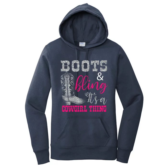 Funny Cowgirl Boots Bling Women Gift Country Life Women's Pullover Hoodie