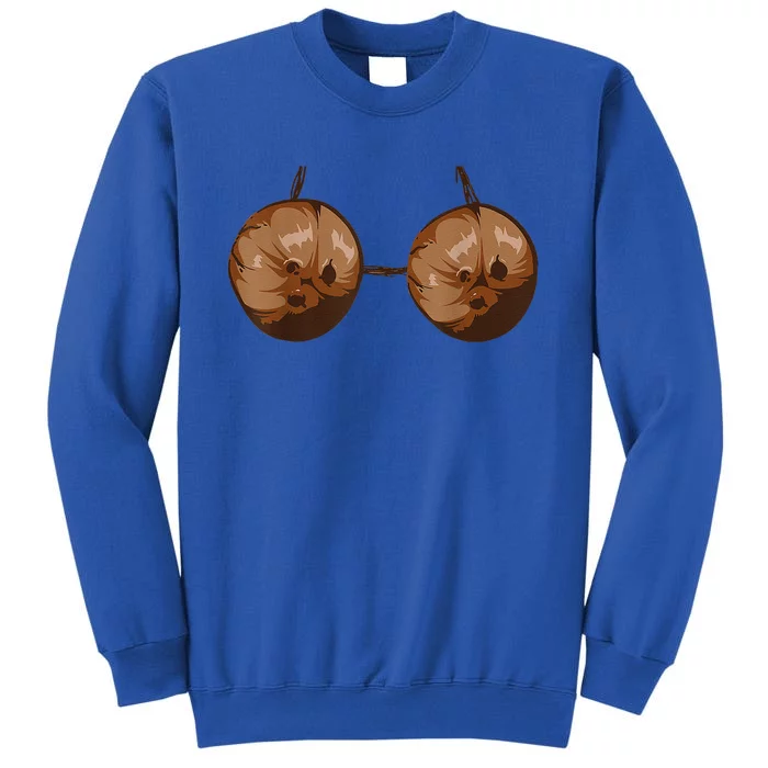 Funny Coconut Bra Hawaiian Hula Party Halloween Costume Tall Sweatshirt