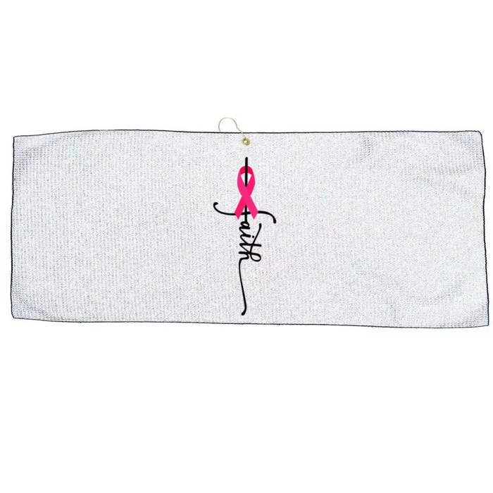 Faith Cross Breast Cancer Awareness Christian Gift Large Microfiber Waffle Golf Towel