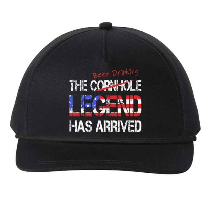 Funny Cornhole Beer Drinking Legend Has Arrived Snapback Five-Panel Rope Hat