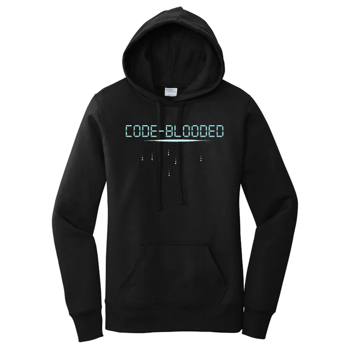 Funny Code Blooded Computer Software Programmer Binary Tree Women's Pullover Hoodie