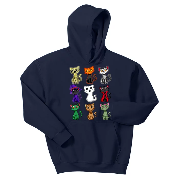 Funny Cute Boo Halloween Cat Cute Black Cat Costume Gift Kids Hoodie