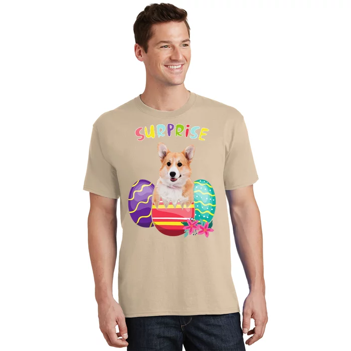 Funny Corgi Bunny With Eggs Easter Dog Lovers T-Shirt