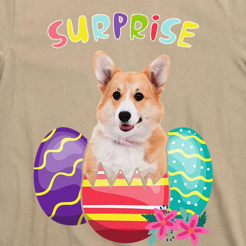 Funny Corgi Bunny With Eggs Easter Dog Lovers T-Shirt