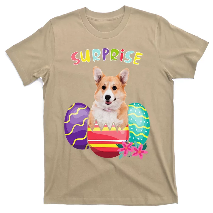 Funny Corgi Bunny With Eggs Easter Dog Lovers T-Shirt