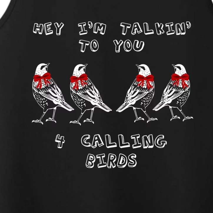 Four Calling Birds Funny Twelve Days Of Christmas Gift Performance Tank