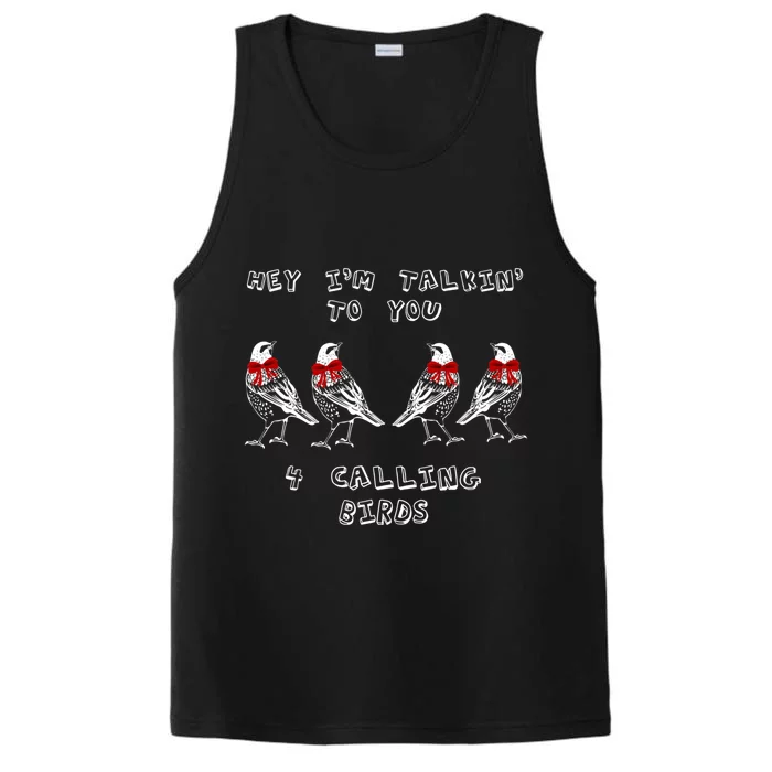 Four Calling Birds Funny Twelve Days Of Christmas Gift Performance Tank