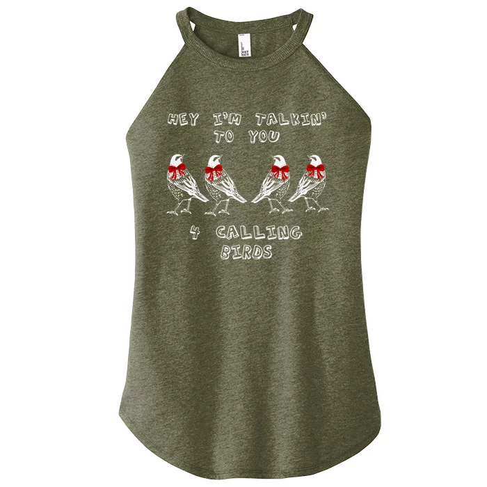 Four Calling Birds Funny Twelve Days Of Christmas Gift Women’s Perfect Tri Rocker Tank