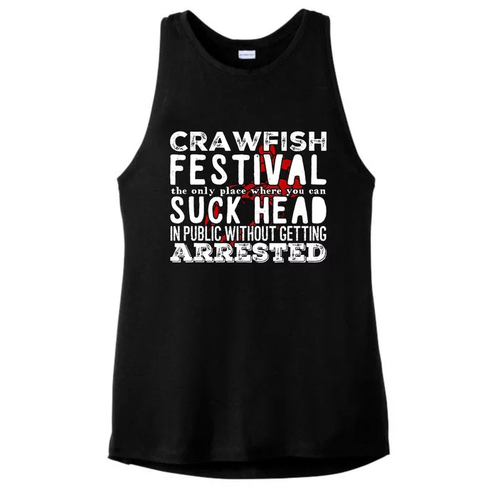 Funny Crawfish Boil Festival Ladies Tri-Blend Wicking Tank