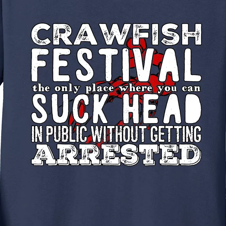 Funny Crawfish Boil Festival Kids Long Sleeve Shirt