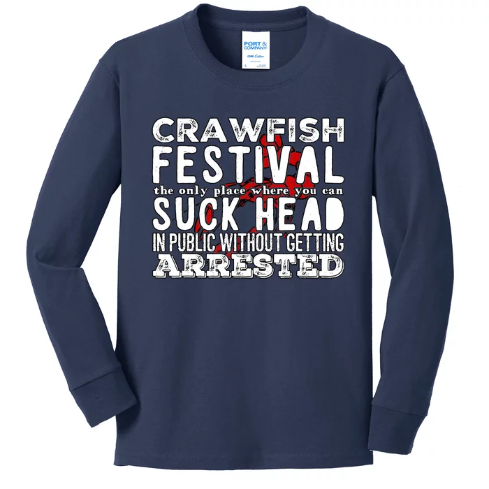 Funny Crawfish Boil Festival Kids Long Sleeve Shirt