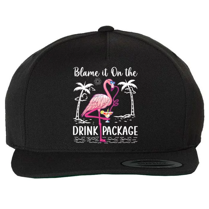 Flamingo Cruise Blame It On The Drink Package Drinking Booze Wool Snapback Cap