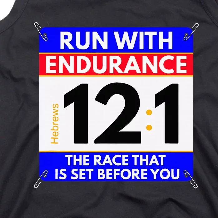 Fun Christian Bible Verse Run The Race Of Life Runners Tank Top