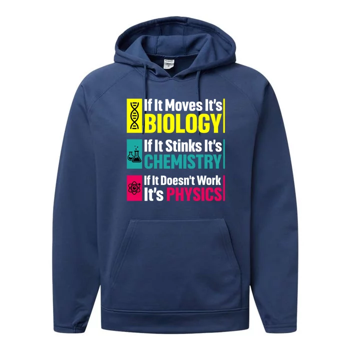 Funny Chemistry Biology Physics Nerd Funny Science Humor Gift Performance Fleece Hoodie