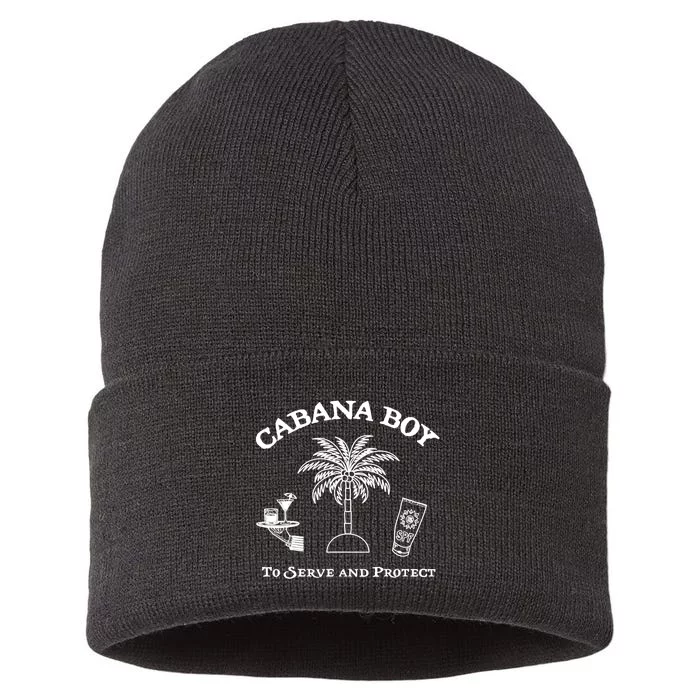 Funny Cabana Boy To Serve And Protect Sustainable Knit Beanie