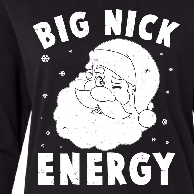 Funny Christmas Big Nick Energy Santa Claus Womens Cotton Relaxed Long Sleeve T-Shirt