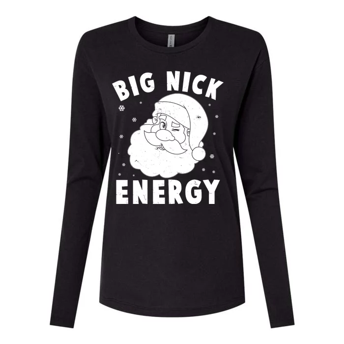 Funny Christmas Big Nick Energy Santa Claus Womens Cotton Relaxed Long Sleeve T-Shirt