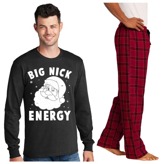 Funny Christmas Big Nick Energy Santa Claus Long Sleeve Pajama Set