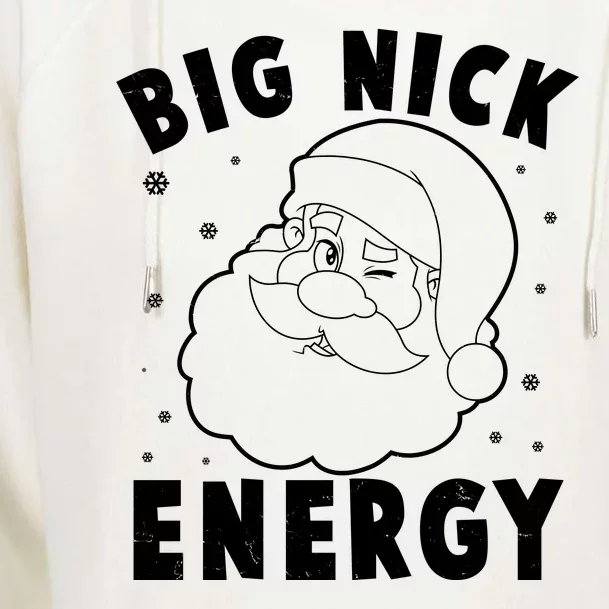 Funny Christmas Big Nick Energy Santa Claus Womens Funnel Neck Pullover Hood