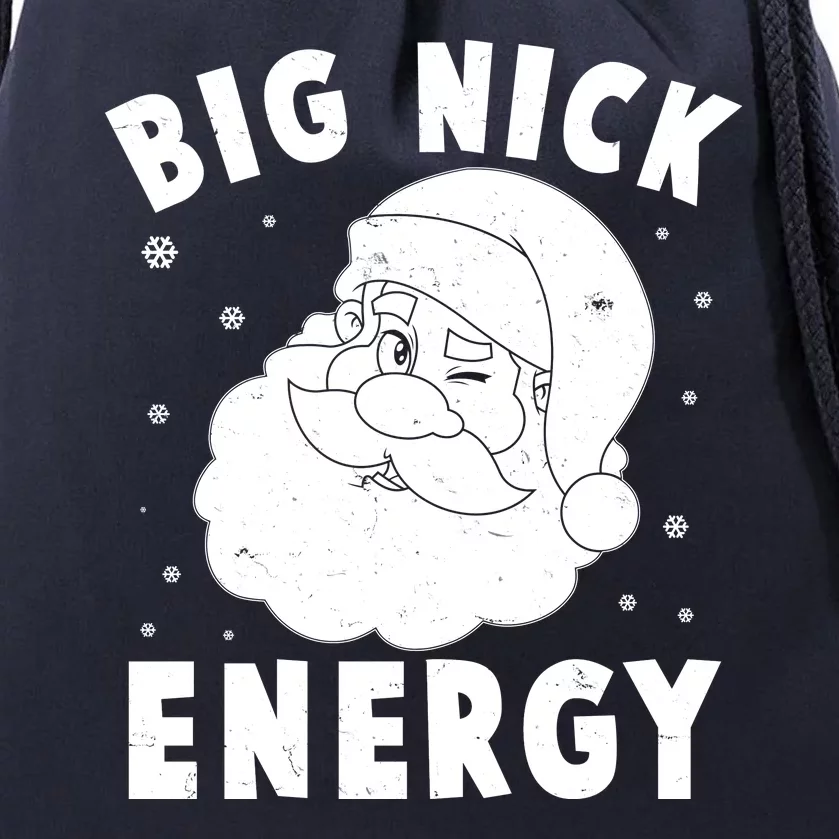 Funny Christmas Big Nick Energy Santa Claus Drawstring Bag