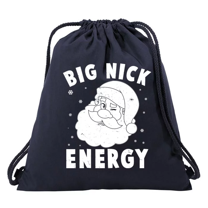 Funny Christmas Big Nick Energy Santa Claus Drawstring Bag