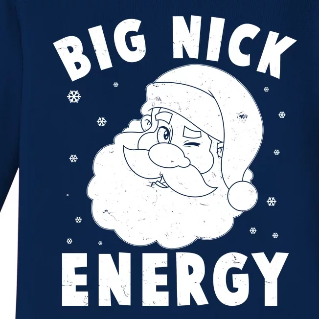 Funny Christmas Big Nick Energy Santa Claus Baby Long Sleeve Bodysuit