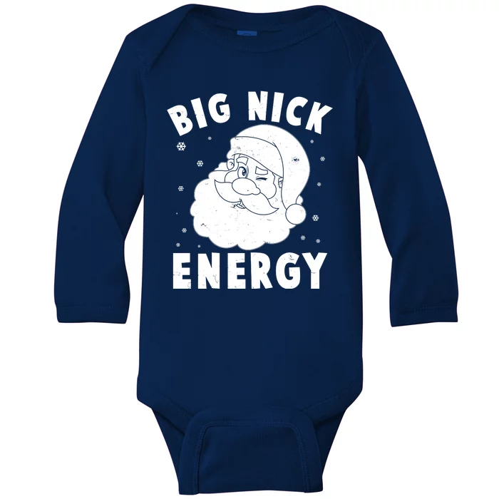 Funny Christmas Big Nick Energy Santa Claus Baby Long Sleeve Bodysuit