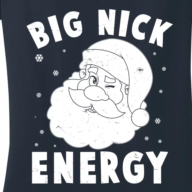 Funny Christmas Big Nick Energy Santa Claus Women's V-Neck T-Shirt