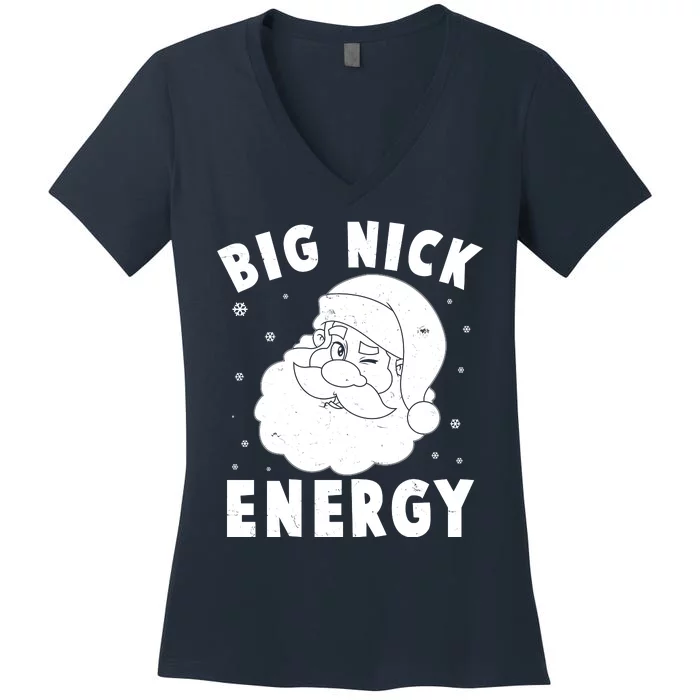 Funny Christmas Big Nick Energy Santa Claus Women's V-Neck T-Shirt