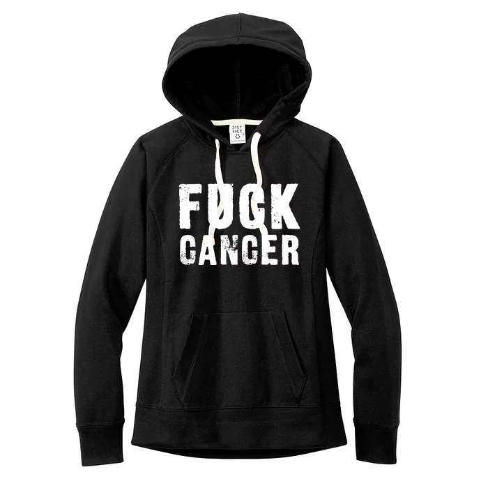 Fuck Cancer Black Font Gift Women's Fleece Hoodie