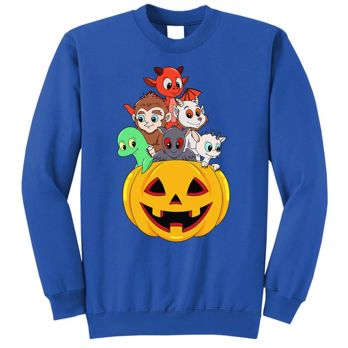 Funny Cryptid Bigfoot Pumpkin Halloween Tall Sweatshirt