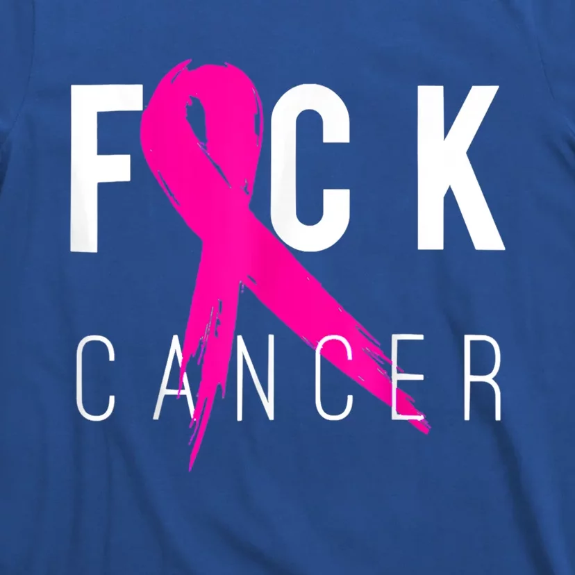 Fuck Cancer Breast Cancer Awareness Retro Distressed Gift T-Shirt