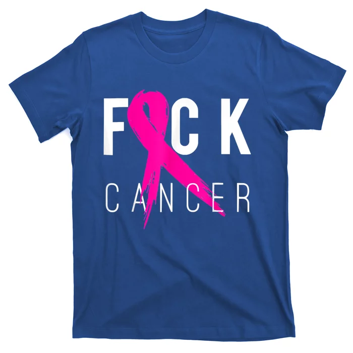 Fuck Cancer Breast Cancer Awareness Retro Distressed Gift T-Shirt